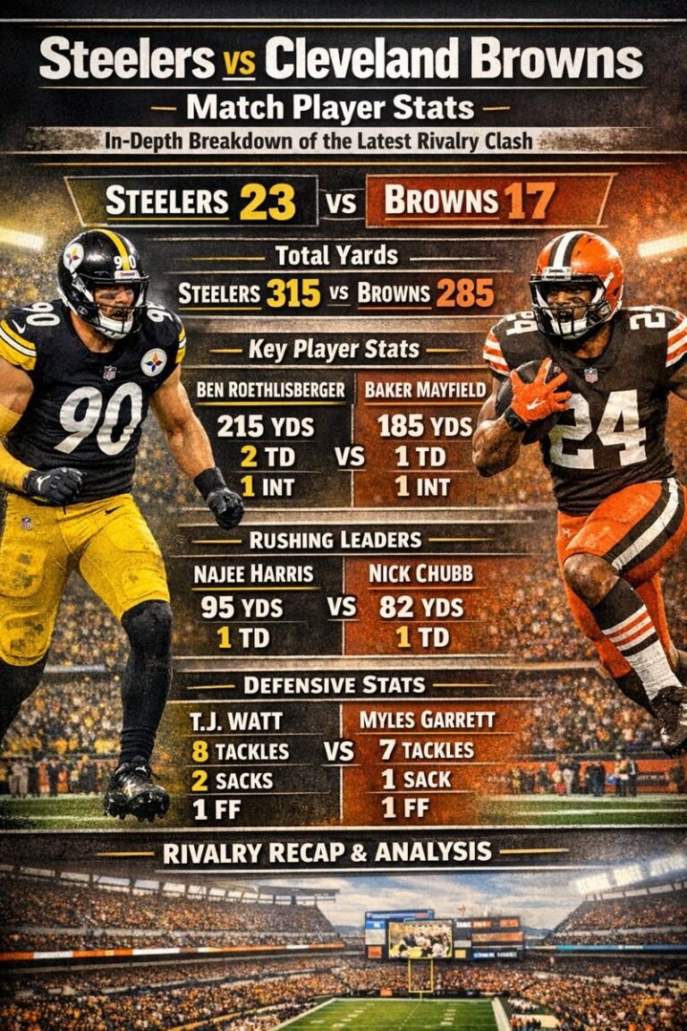 steelers vs cleveland browns match player stats