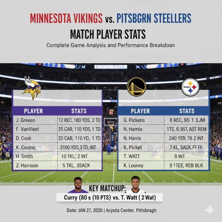 Minnesota Vikings vs Pittsburgh Steelers Match Player Stats: Complete Breakdown and Performance Analysis