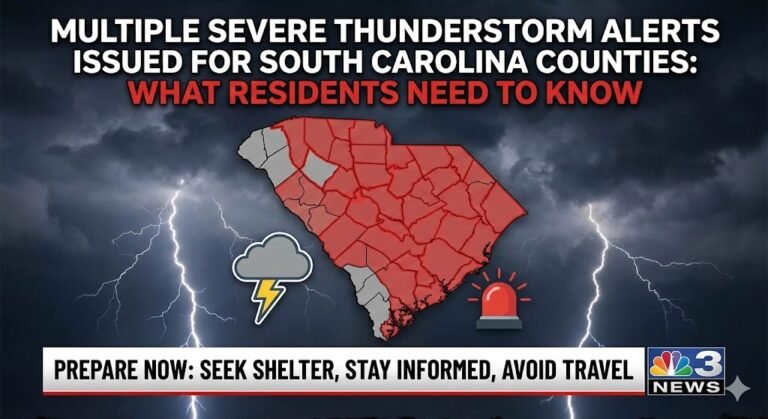 multiple severe thunderstorm alerts issued for south carolina counties