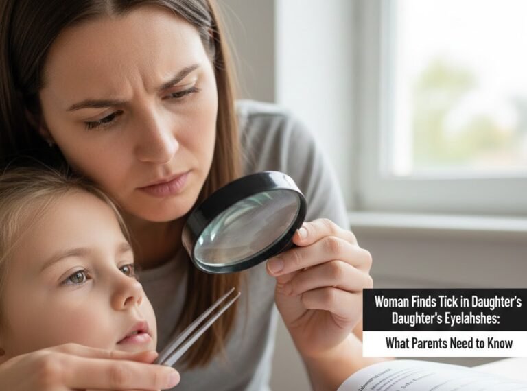 woman finds tick in daughter's eyelashes