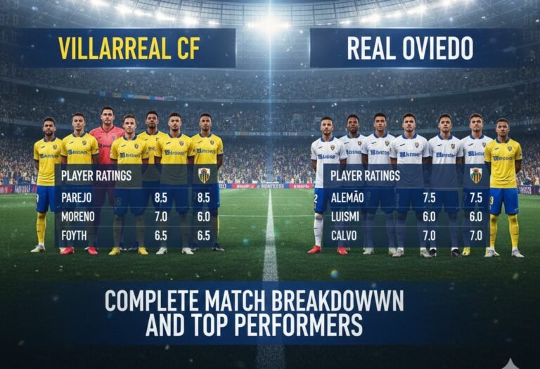 villarreal cf vs real oviedo player ratings